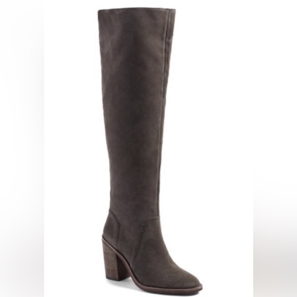 Vince Camuto Suede Malaya Gray Over the Knee Boots